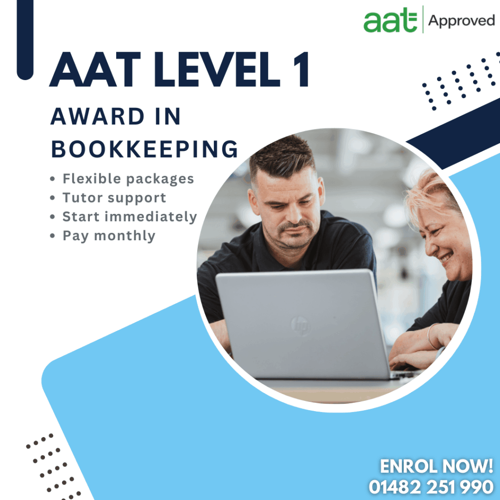 AAT Level 1 Bookkeeping – online course with flexible learning